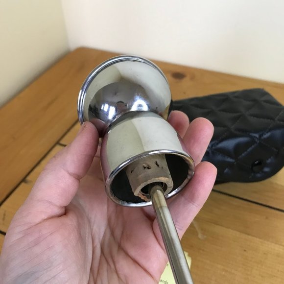 King Chromeware Deluxe Golden Flow Auto Spirit Jigger Vintage MCM Atomic Chrome - Picture 8 of 10